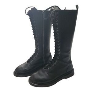 Demonia Bolt-400 Black Vegan Leather Knee High 20 Eyelet Combat Boots Mens 12